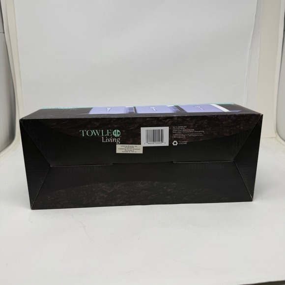 Towle Living Ceramic Flatware Caddy Set 3 Jars with Wooden Tray White 5091928 - Picture 6 of 9